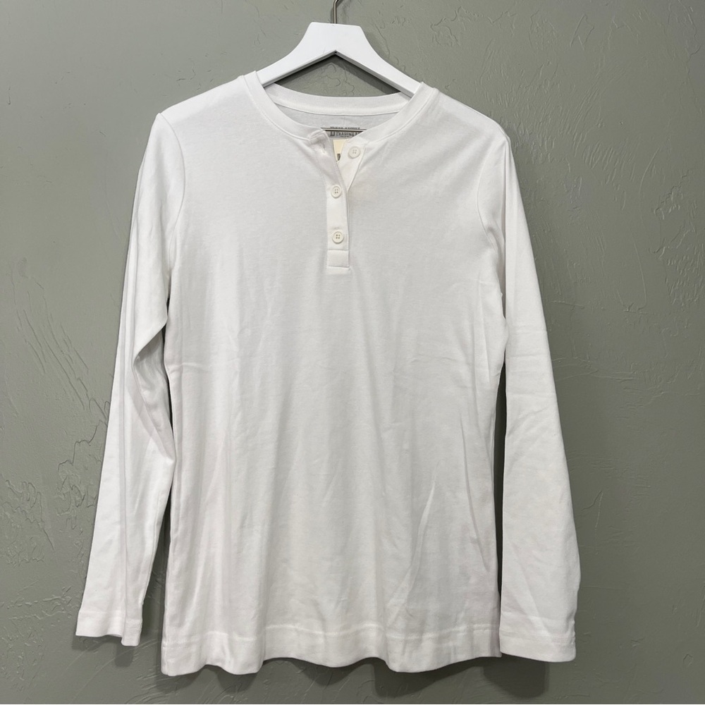 Duluth Trading Women's Longtail T Long Sleeve Henley white nwt